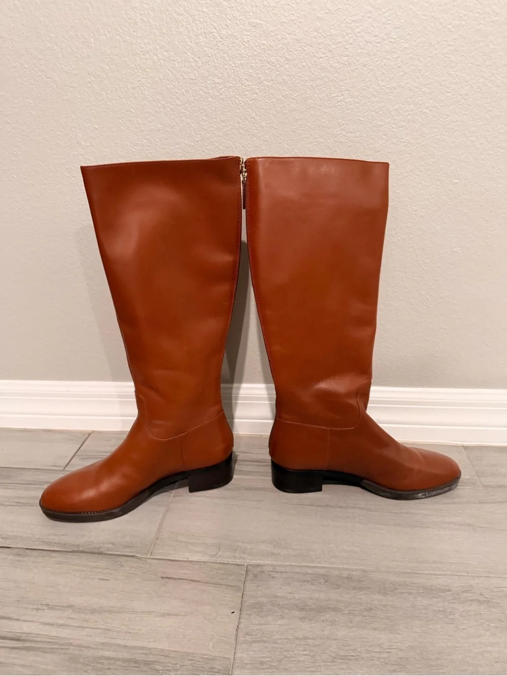 Tory Burch Tall Leather Riding Boots - Warm Chestnut